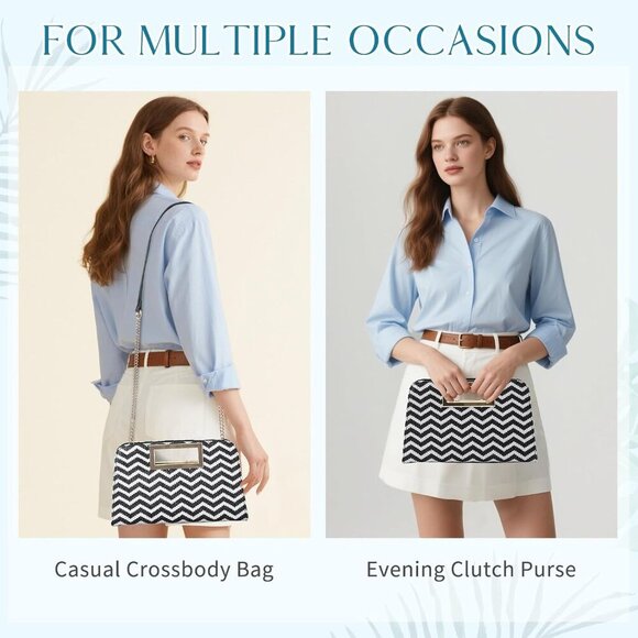 🆕Women’s Orange Vegan Leather Cut-Out Handle Evening Crossbody Shoulder Bag - Picture 7 of 7